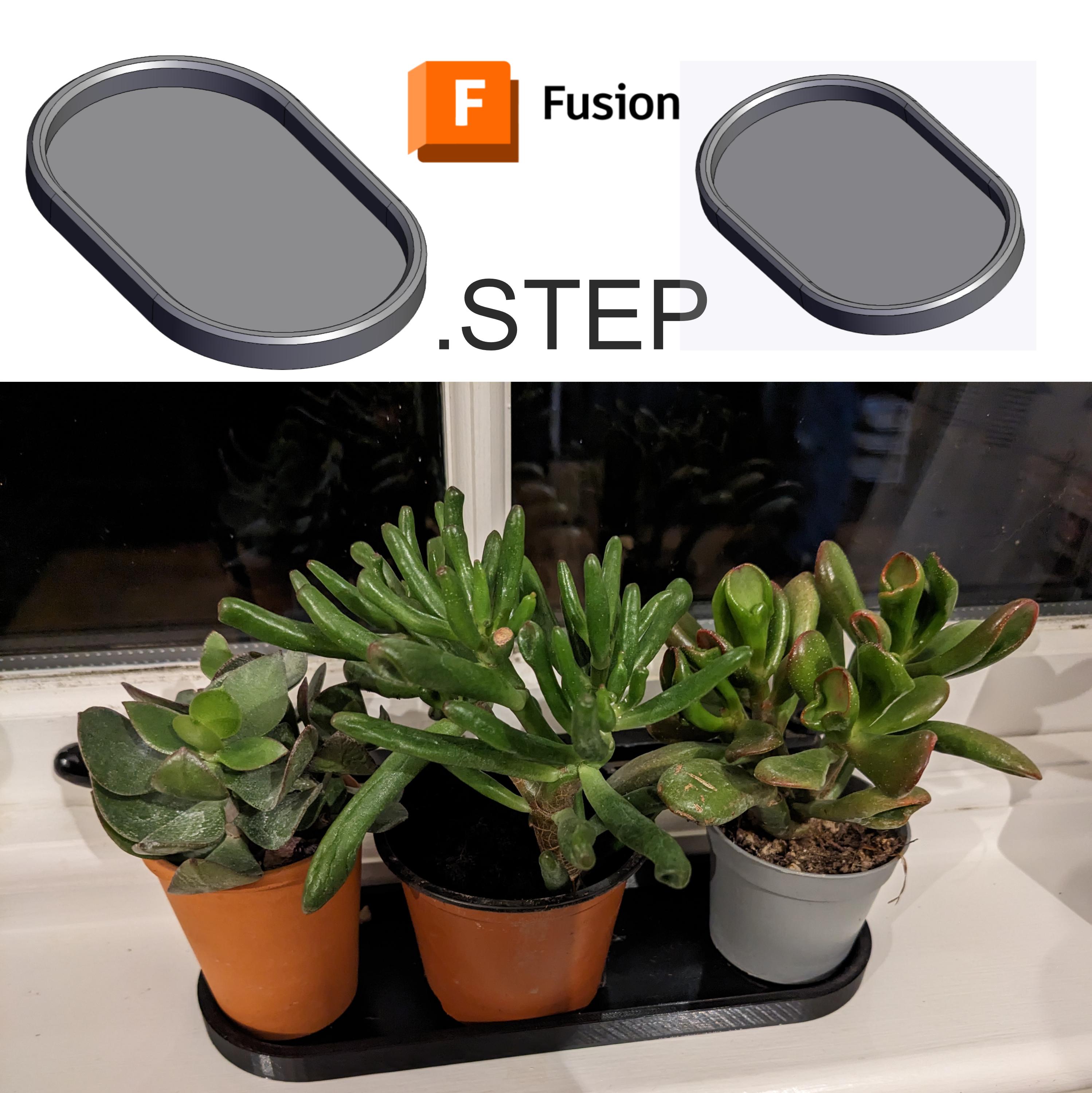 Long plant pot drip tray dish collection 3d model