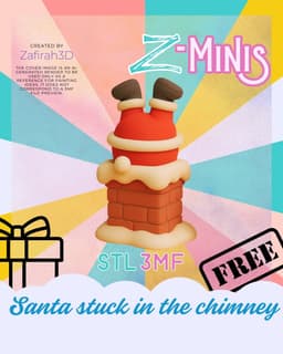 Santa stuck in the chimney for free Christmas Z-Mini 3d model