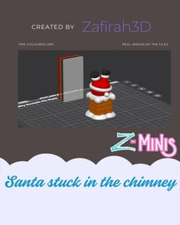 Santa stuck in the chimney for free Christmas Z-Mini 3d model