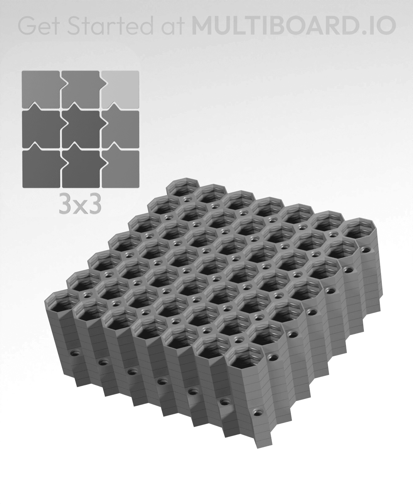 7x7 Legacy Tiles - 3x3 Board - Ironing Stack 3d model