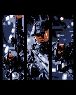 fanart depictions of a halo guardian - armor and weapons ready - set of bookmarks 3d model
