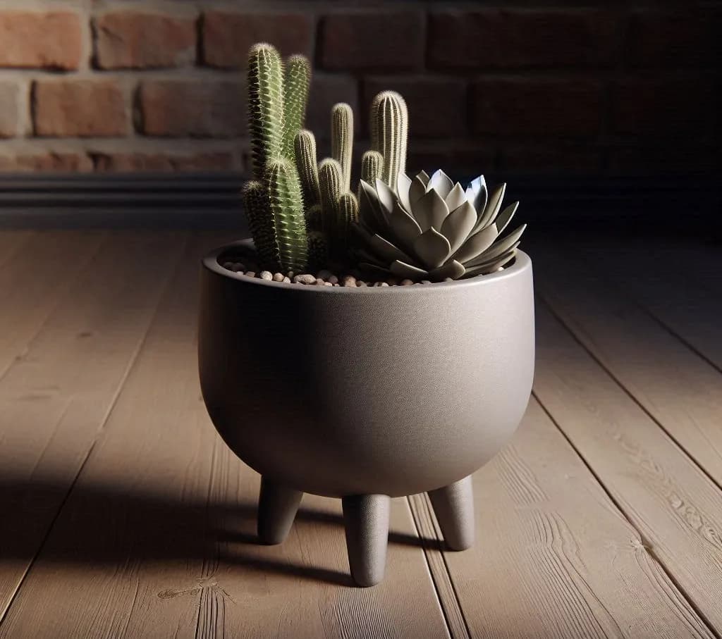 Designer Mid-Century Plant Pot with Feet 3d model