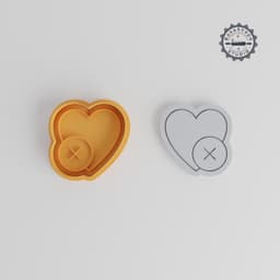 Heart Shape Cutter & Stamp Set, Versatile Cookie & Fondant Tool, Includes Crossed & Canceled Heart Designs, 3 Sizes, 6 Pieces PRODUCT_181 3d model