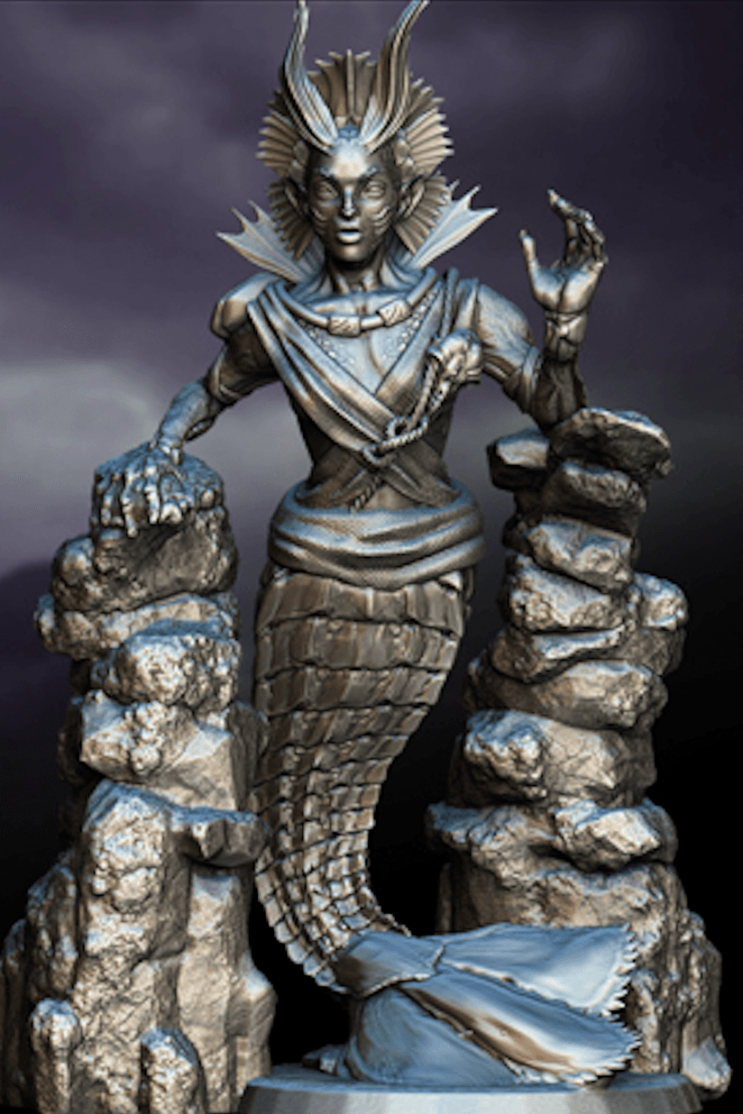 Miniature: Mermaid from the cursed pirates 3d model