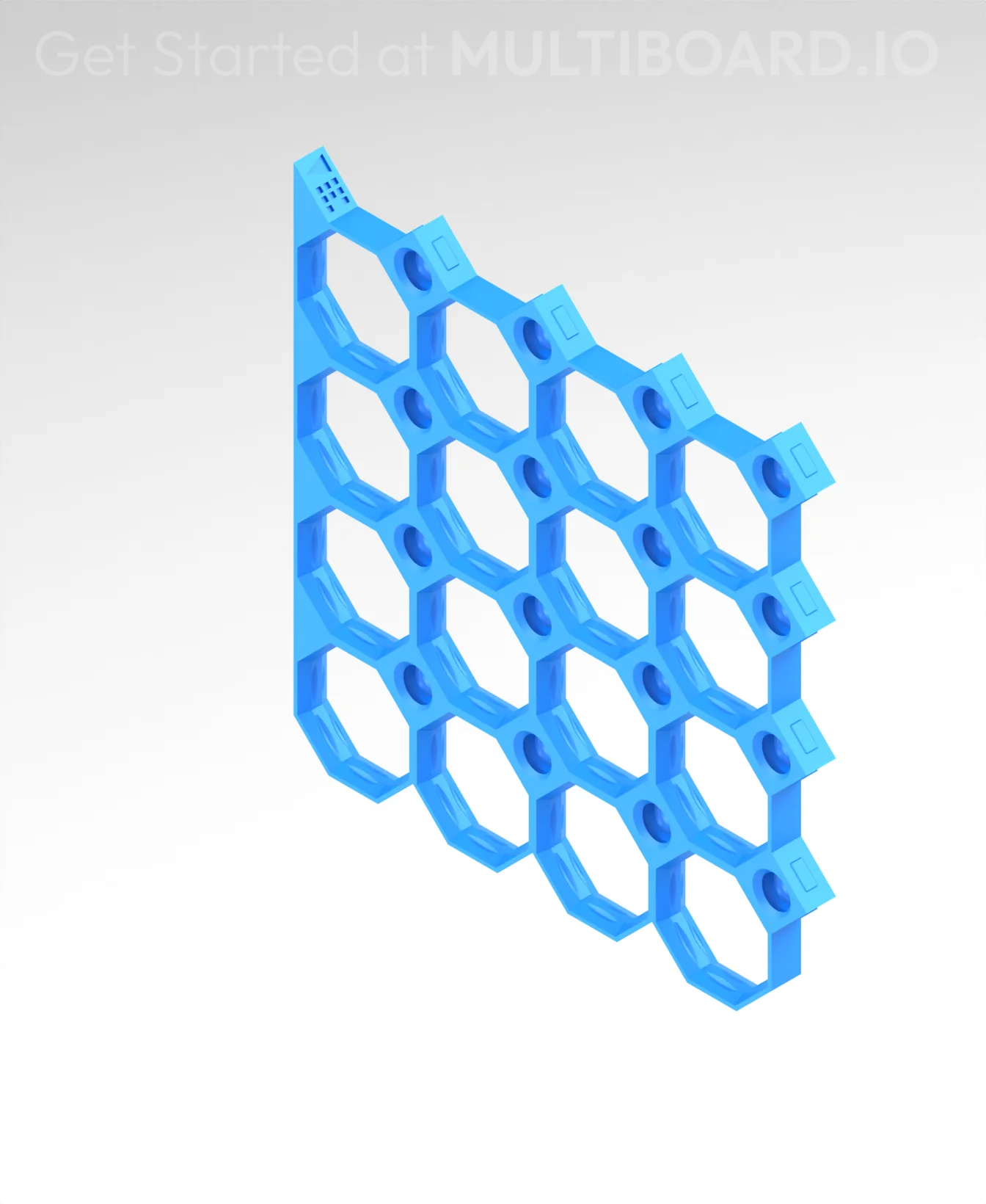 4x4 MU - Left Grid Interfitted - MultiBoard Octagon Plate 3d model