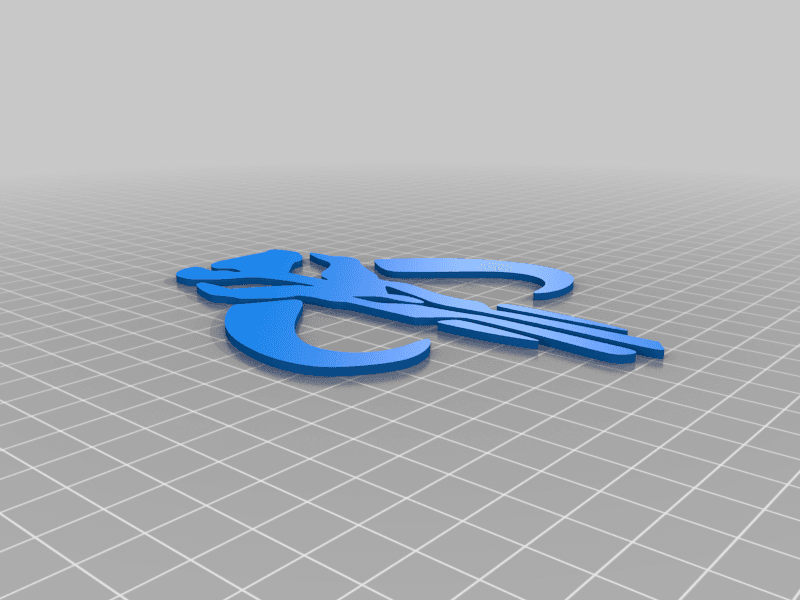 Flat mythosaur skull symbol 3d model