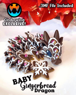 Baby Gingerbread Cookie Dragon 3d model