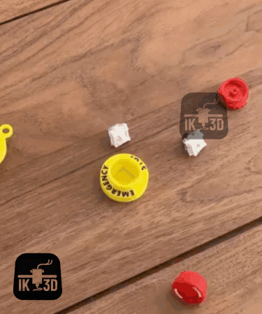 Emergency Stop Clicker Fidget Toy Keychain / Multicolor 3d model