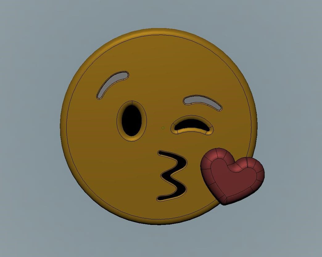 Magnetic Refrigerator Emoji 4" Diameter 3d model