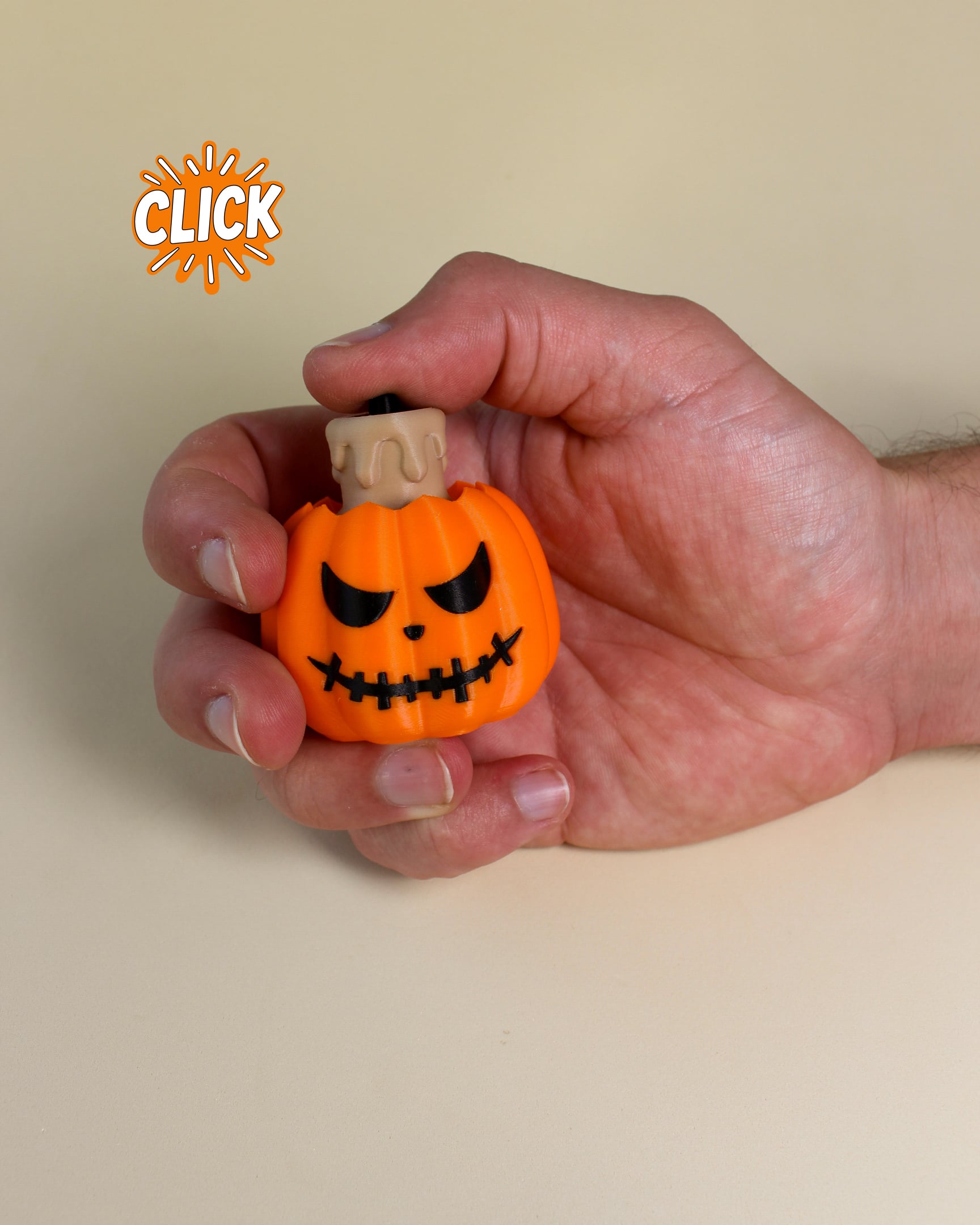 Halloween Pumpkin Stack and Candle Fidget Clickers Keychain 3d model