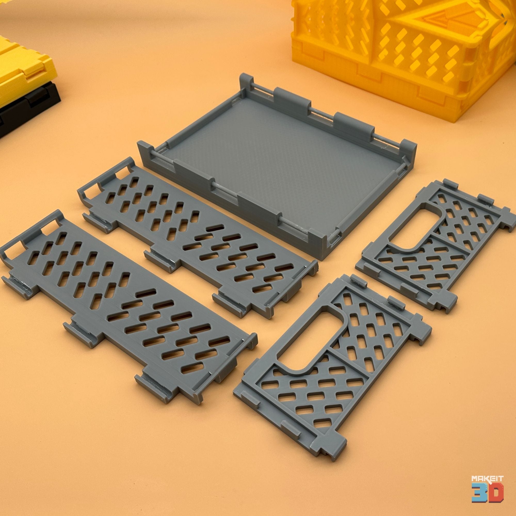 3D Printable Stackable and Foldable Storage Crate 3d model