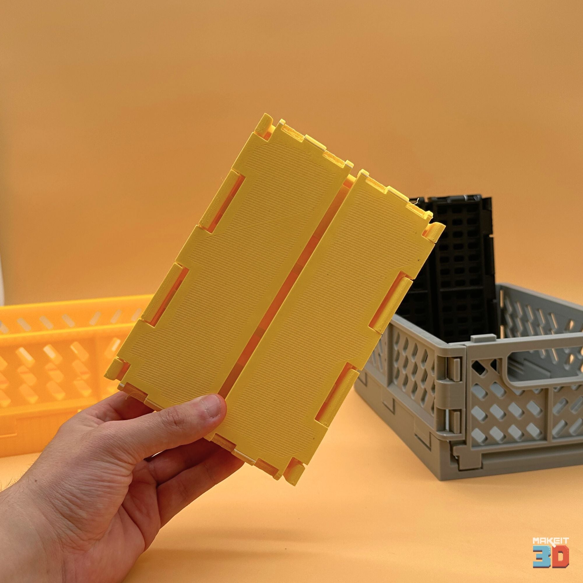 3D Printable Stackable and Foldable Storage Crate 3d model