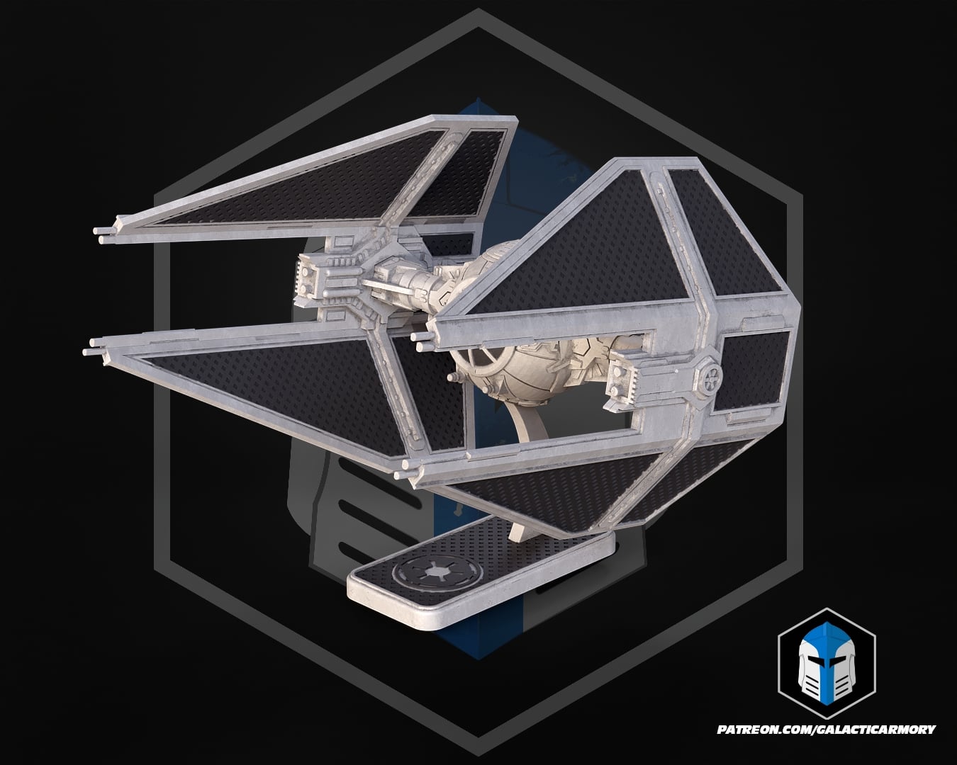 TIE Interceptor Vehicle Kit Card - 3D Print Files 3d model