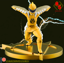 Yellow Dino Thunder Statue 3d model