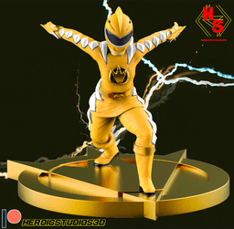 Yellow Dino Thunder Statue 3d model