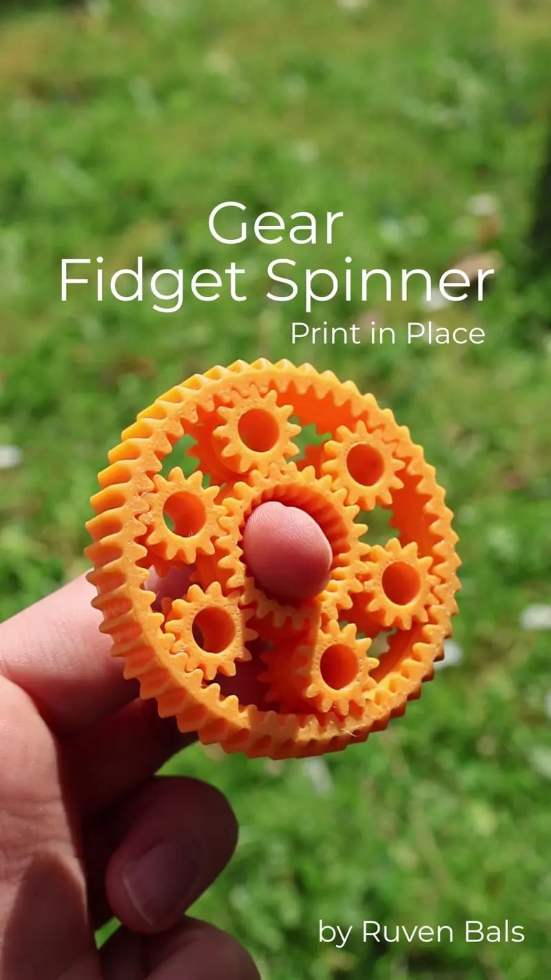 Gear Fidget Spinner Print in Place 3d model