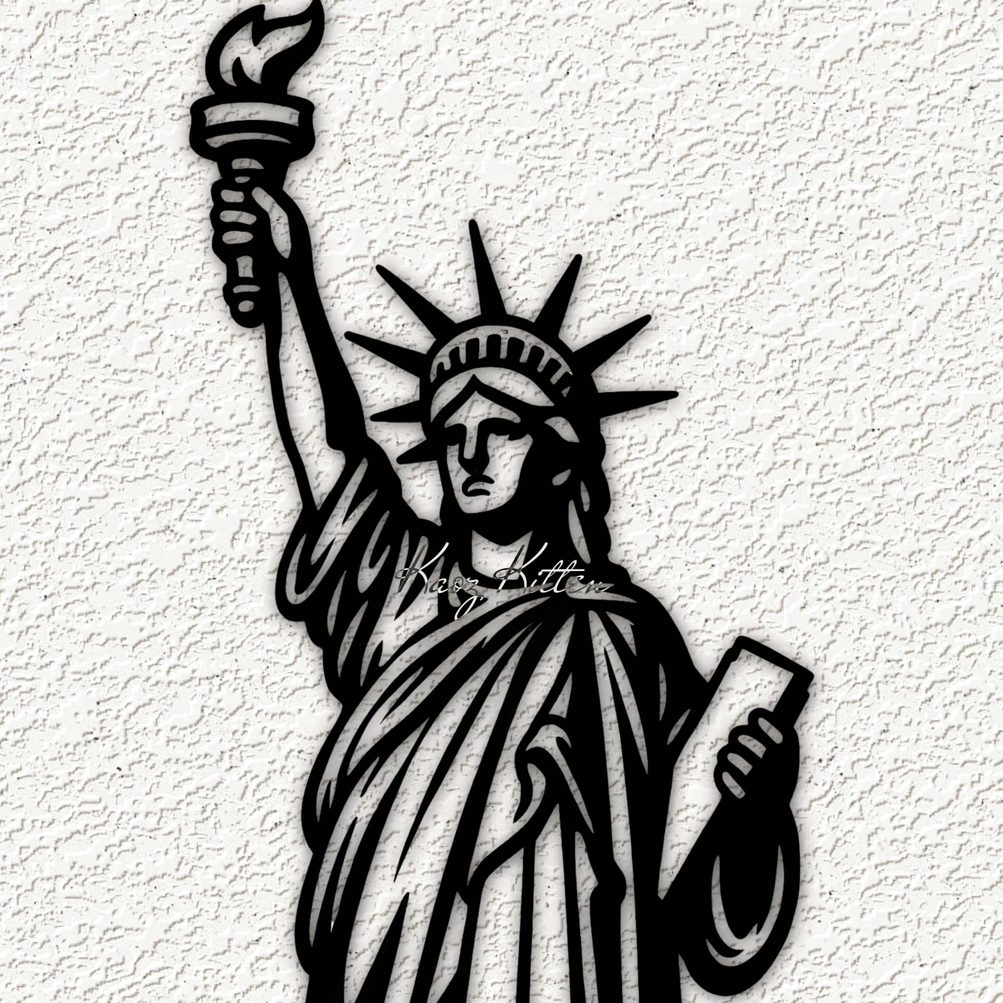 usa statue liberty wall art home decor 3d model