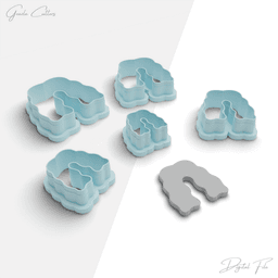 Arch Shapes Polymer Clay Cutter Package, 5 Models, 2 Cutter Version, 5 Sizes Included, No: 1005 3d model
