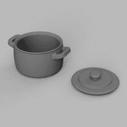 1/12 Scale Cookware Set (5 piece) for Dollhouses 3d model