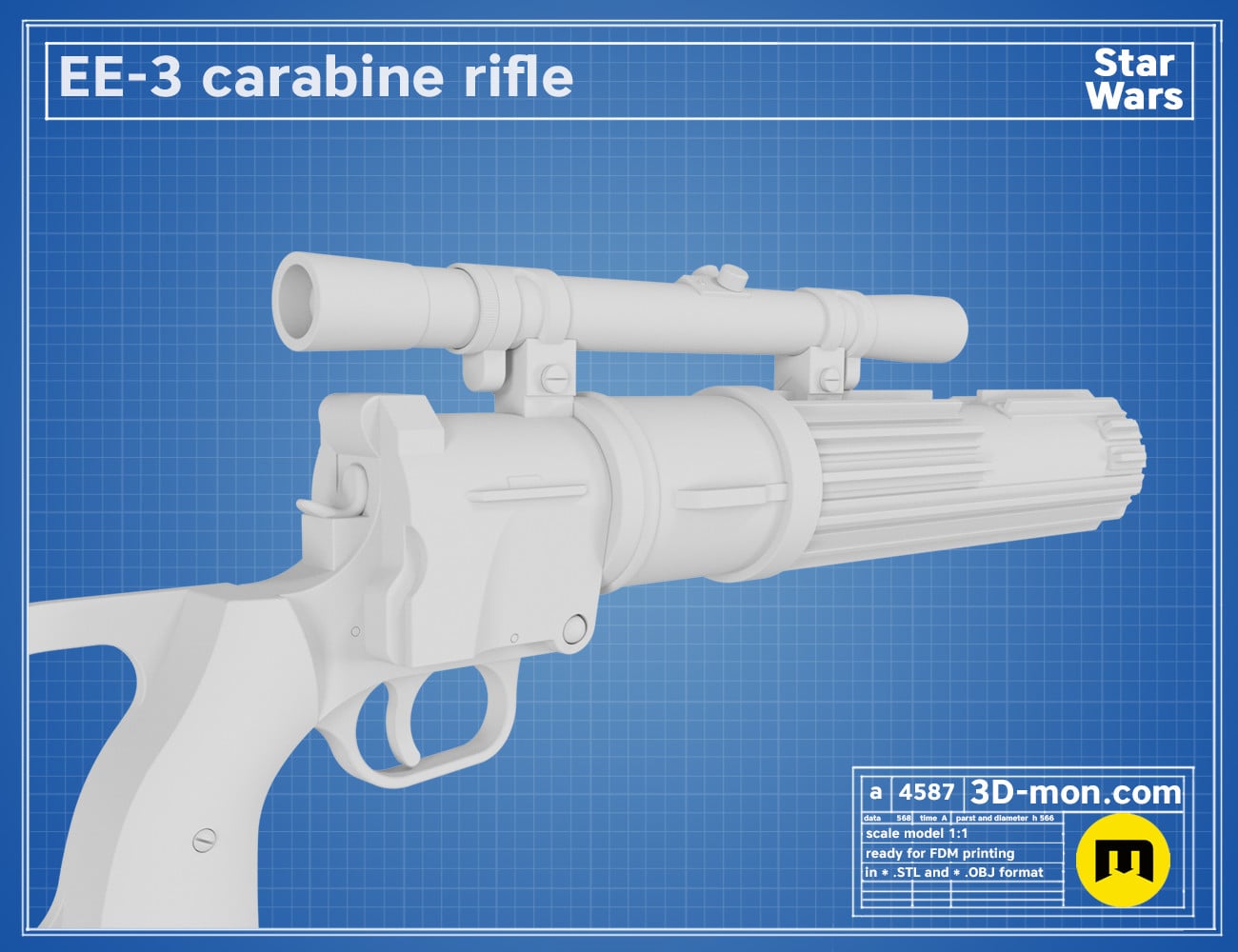 EE-3 Blaster Rifle 3d model
