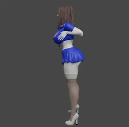 Big Boobs in a School Girl Outfit v2 3d model