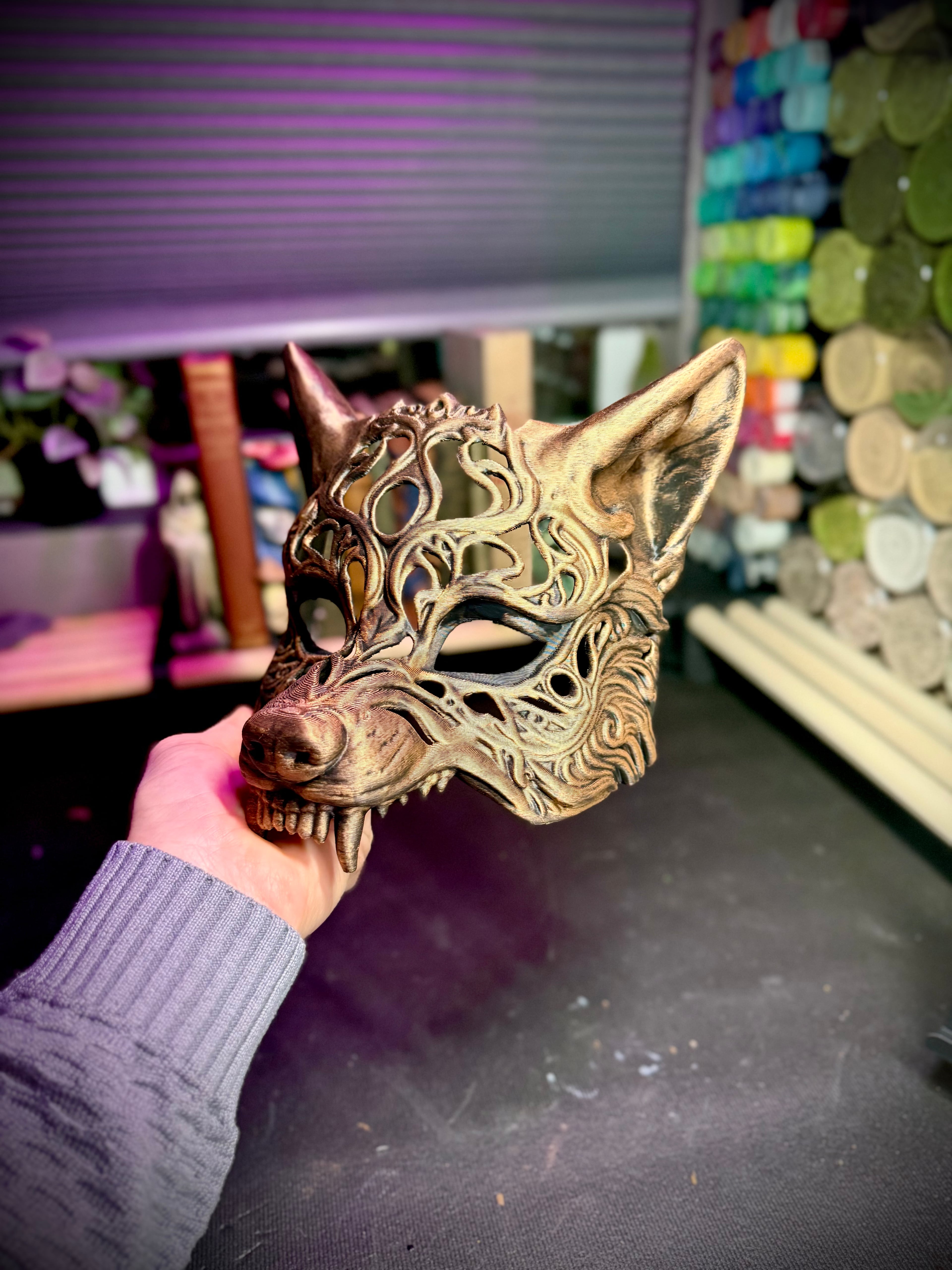 wolf masquerade mask 3d model