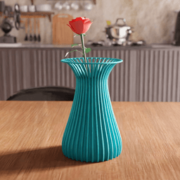 Parametric Ribbed Fluted Flower Vase 3d model