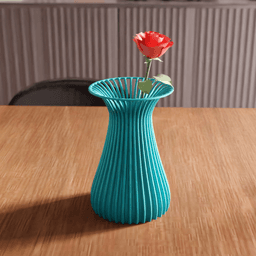 Parametric Ribbed Fluted Flower Vase 3d model