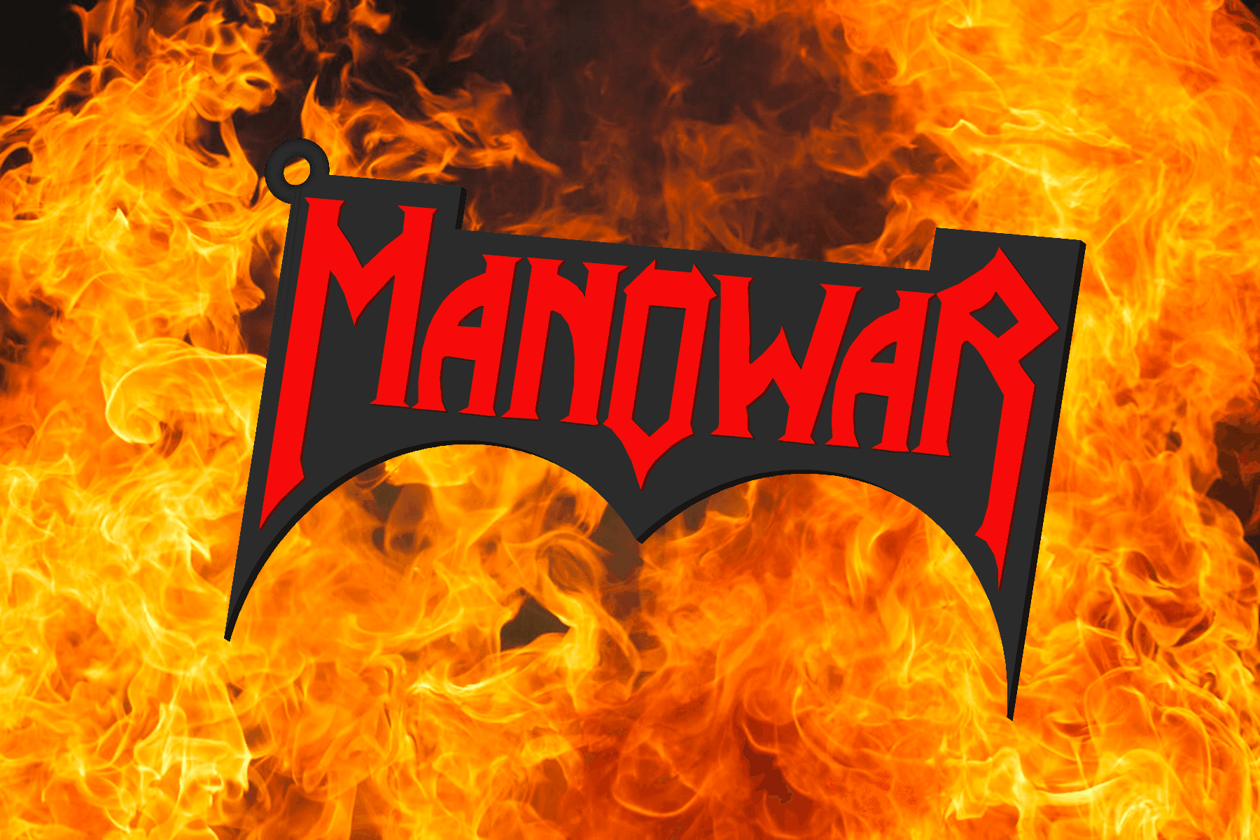 Manowar keychain, dogtag, earrings, logo 3d model