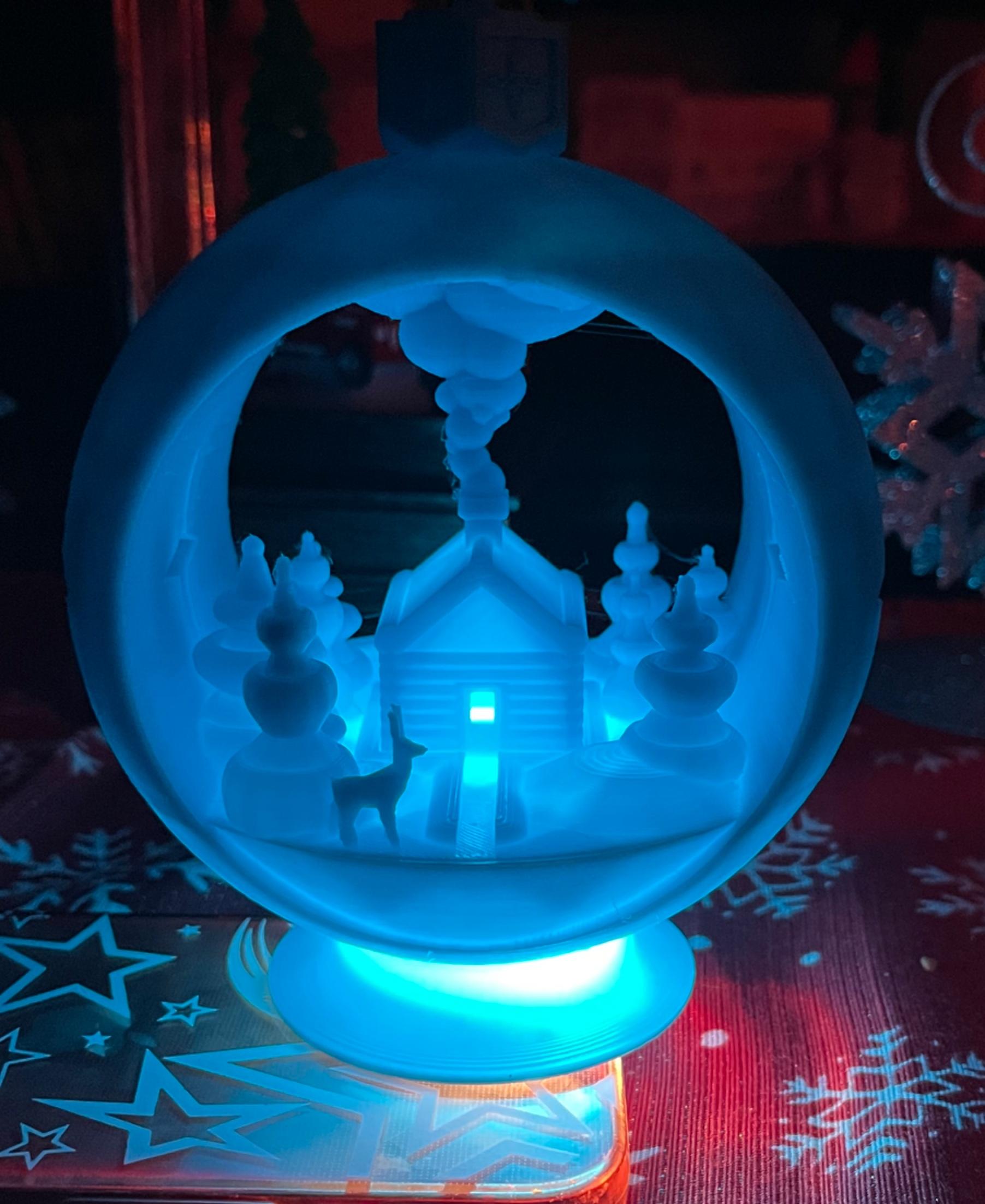 Snow Globe Votive Ornament - Winter Cabin 3d model