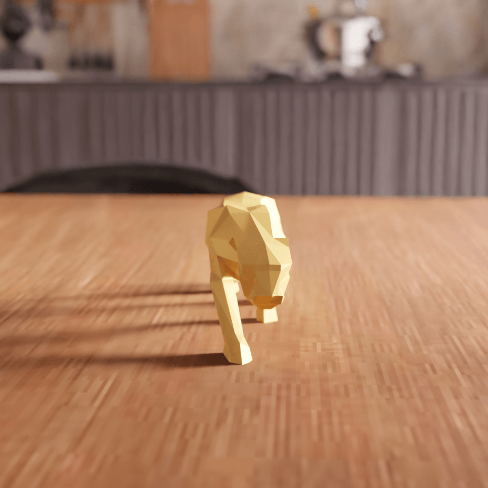 Low-Poly Prowling Panther Sculpture 3d model