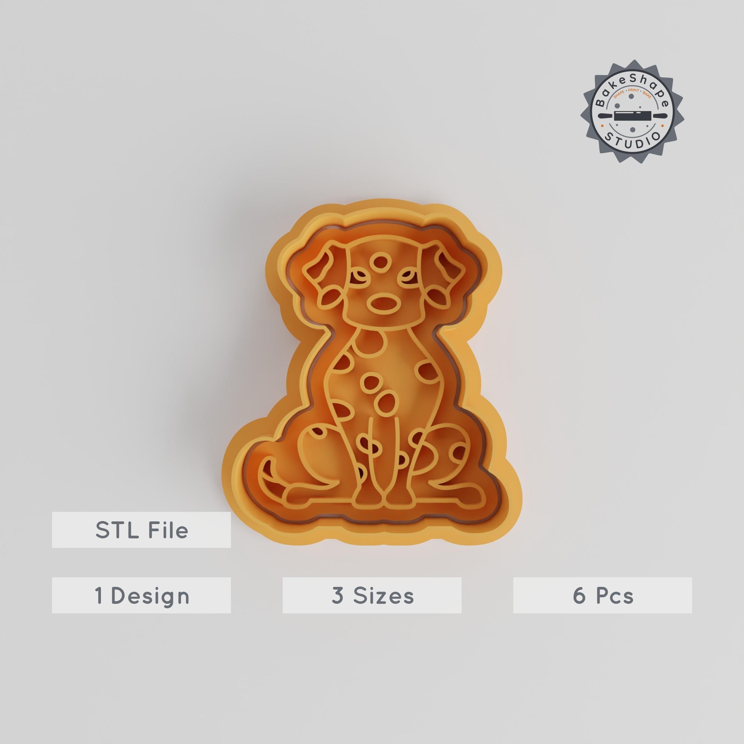 Dalmatian Shape Cutter & Stamp, Cookie & Fondant Set, Animal Canine Design, 6-Piece, Sizes S/M/L PRODUCT_5335 3d model