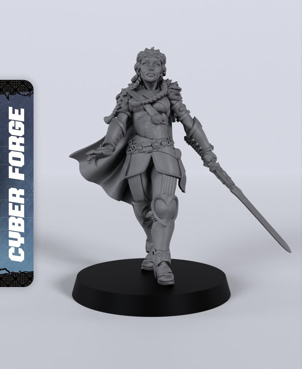 Sunfall Queen - With Free Cyberpunk - Sci-Fi Gift Ideas for RPG and Wargamers 3d model