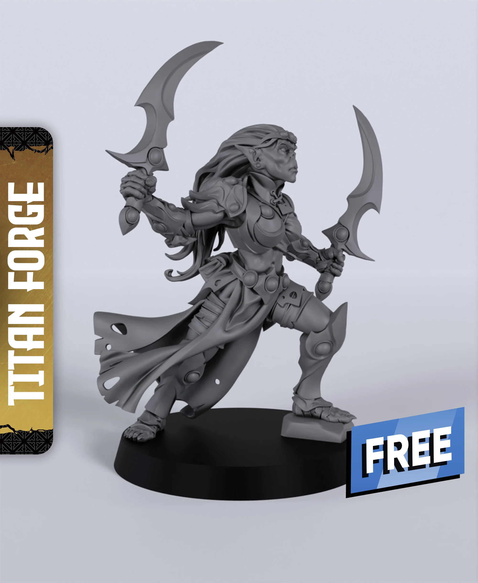 Githyanki Berserker - With Free Dragon - 5e DnD Inspired for RPG and Wargamers 3d model