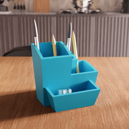 Stepped Modular Desk Organizer 3d model