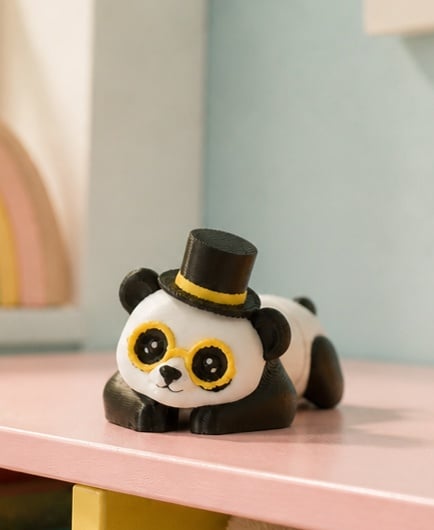Gentleman Panda Flexi Toy Articulated Desk Buddy 3d model