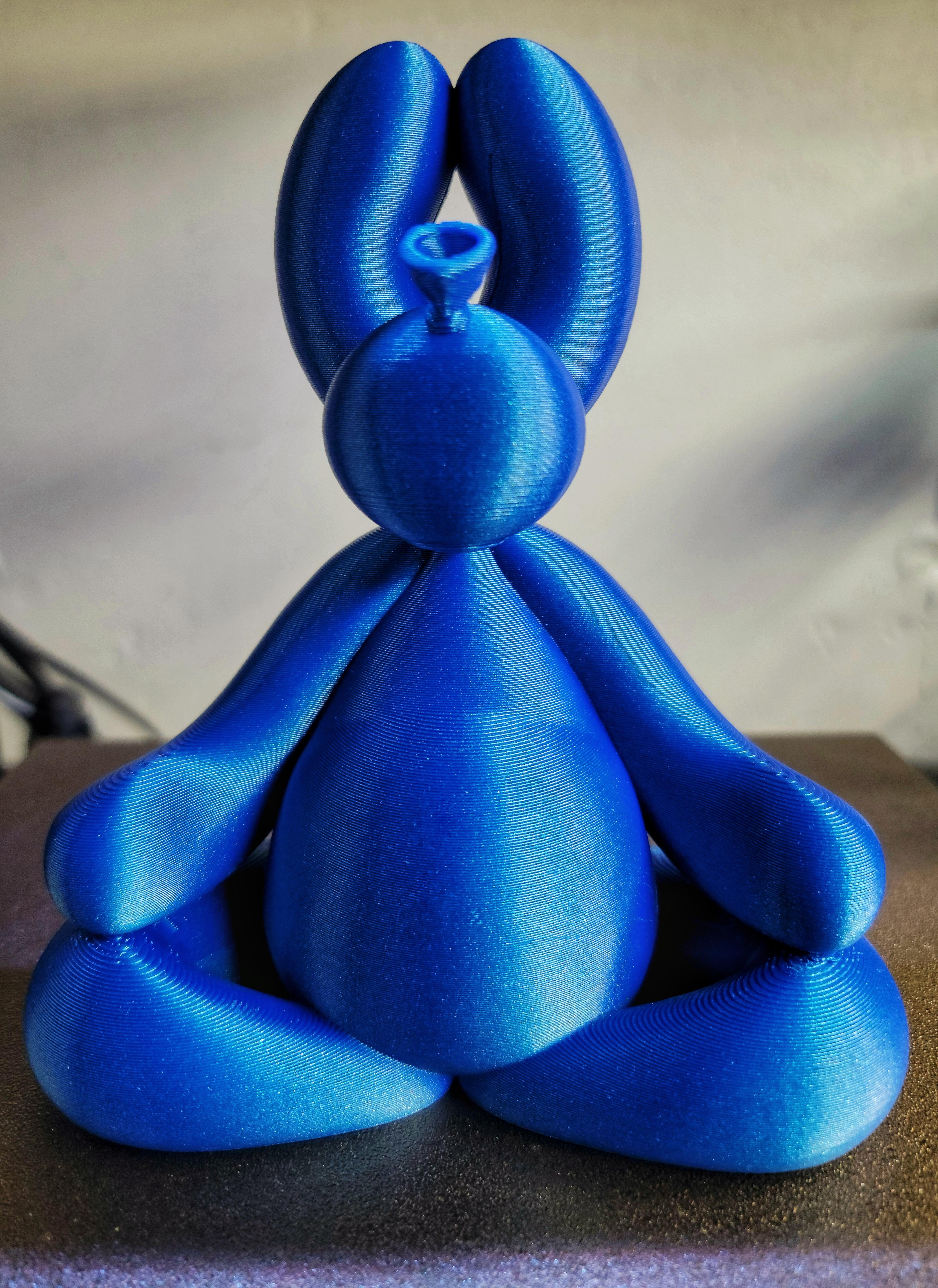 Balloon Buddha Dog - .3 layer height, 0 infill Proto-pasta Joel's Highfive Blue  - 3d model