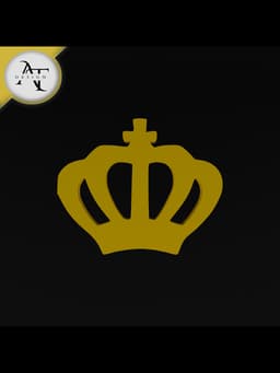 Simple Crown Symbol - 2D Art 3d model