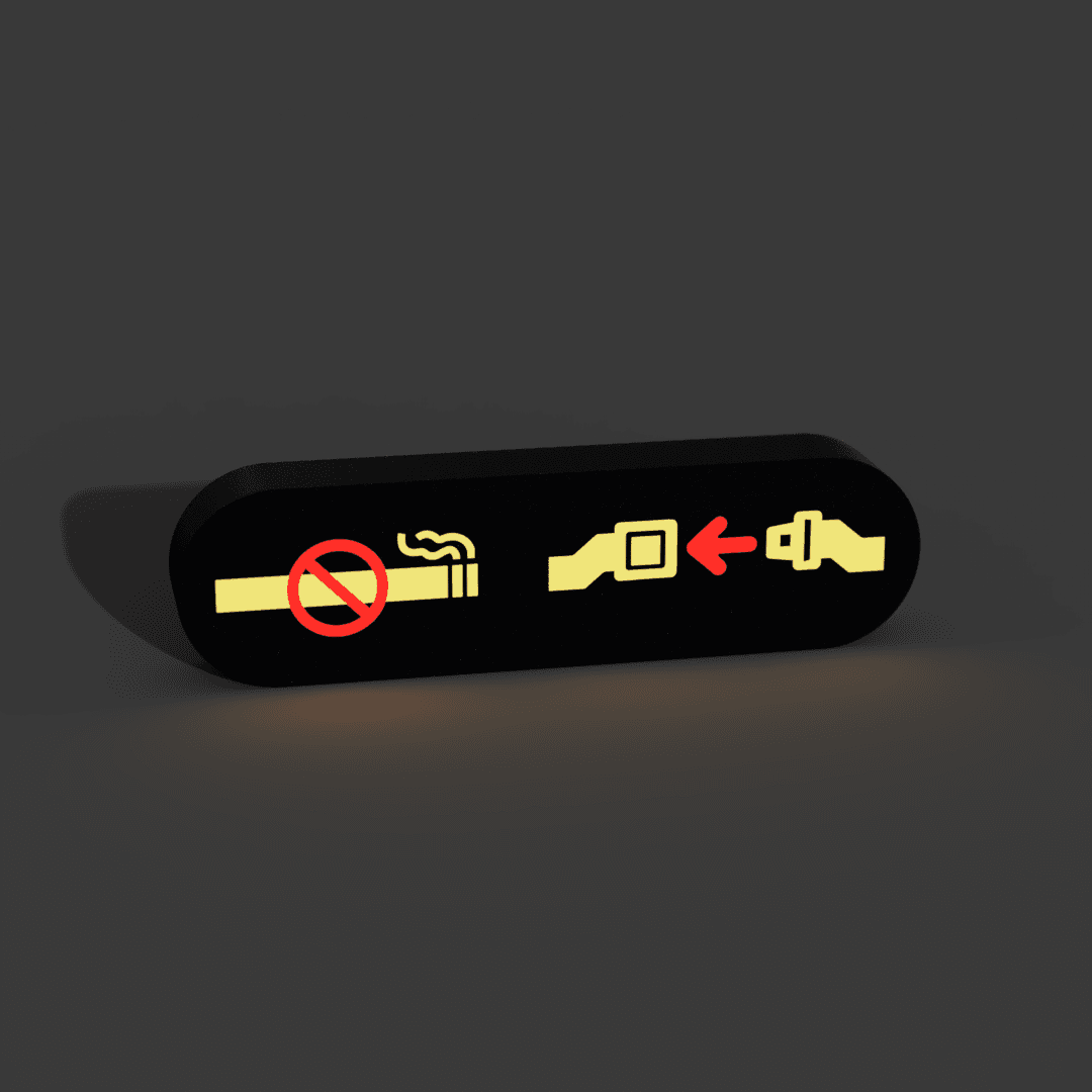 Airplane No Smoking and Seat Belt Signs Lightbox 3d model