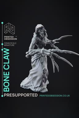 Bone Claw - Monsters of the Multiverse - PRESUPPORTED - Illustrated and Stats - 32mm scale 3d model
