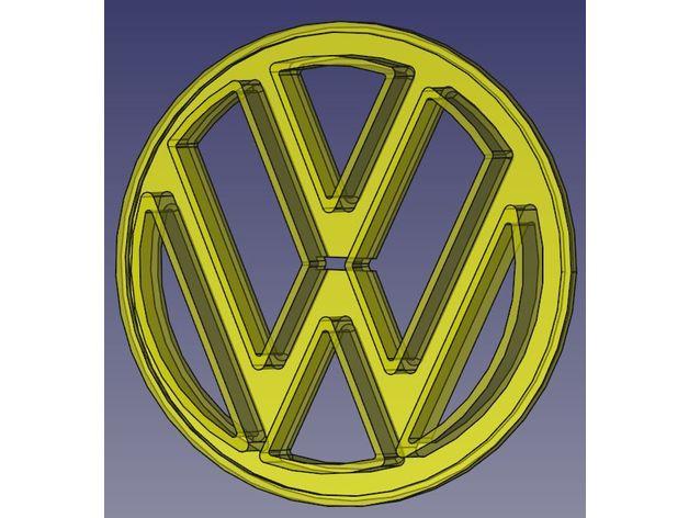 VW logo for front grill 3d model