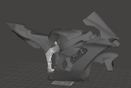 kawasaki zx10r race faring full kit 3d model