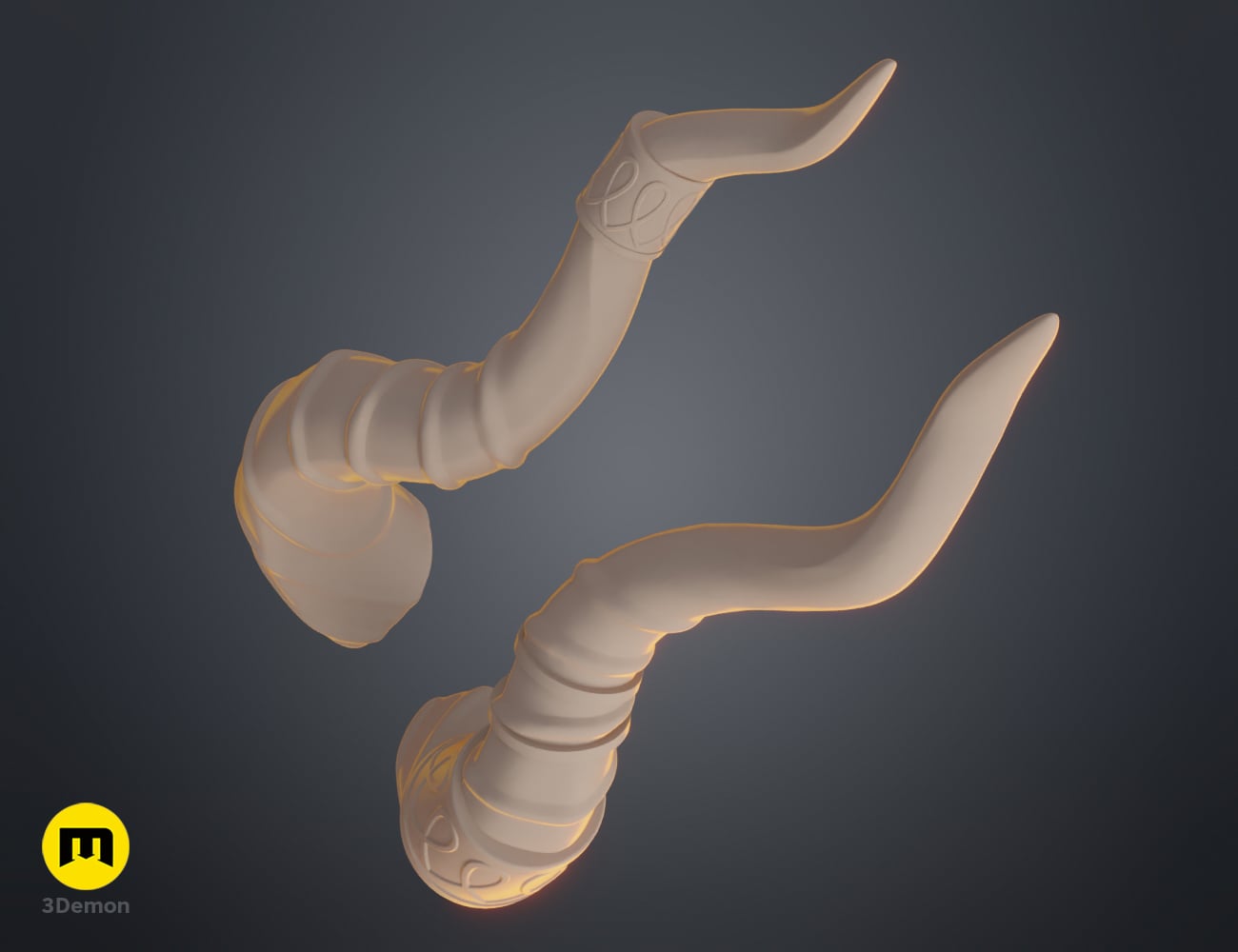 Wyvern dragon Horns 3d model