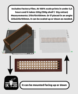 Rattan Shelf - Rectangular / No Supports 3d model
