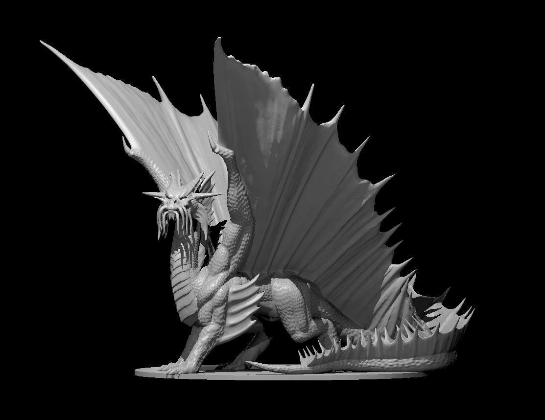 Ancient Gold Dragon - Ancient Gold Dragon - 3d model render - D&D - 3d model
