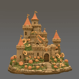 Sunflower Fantasy Castle STL File for 3D Print 3d model