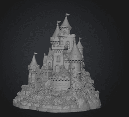 Sunflower Fantasy Castle STL File for 3D Print 3d model