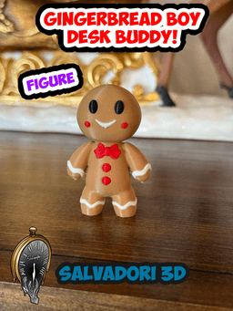 Gingerbread Boy Desk Buddy (Flex head, Arms, Ornament, Non Flex included) 3d model