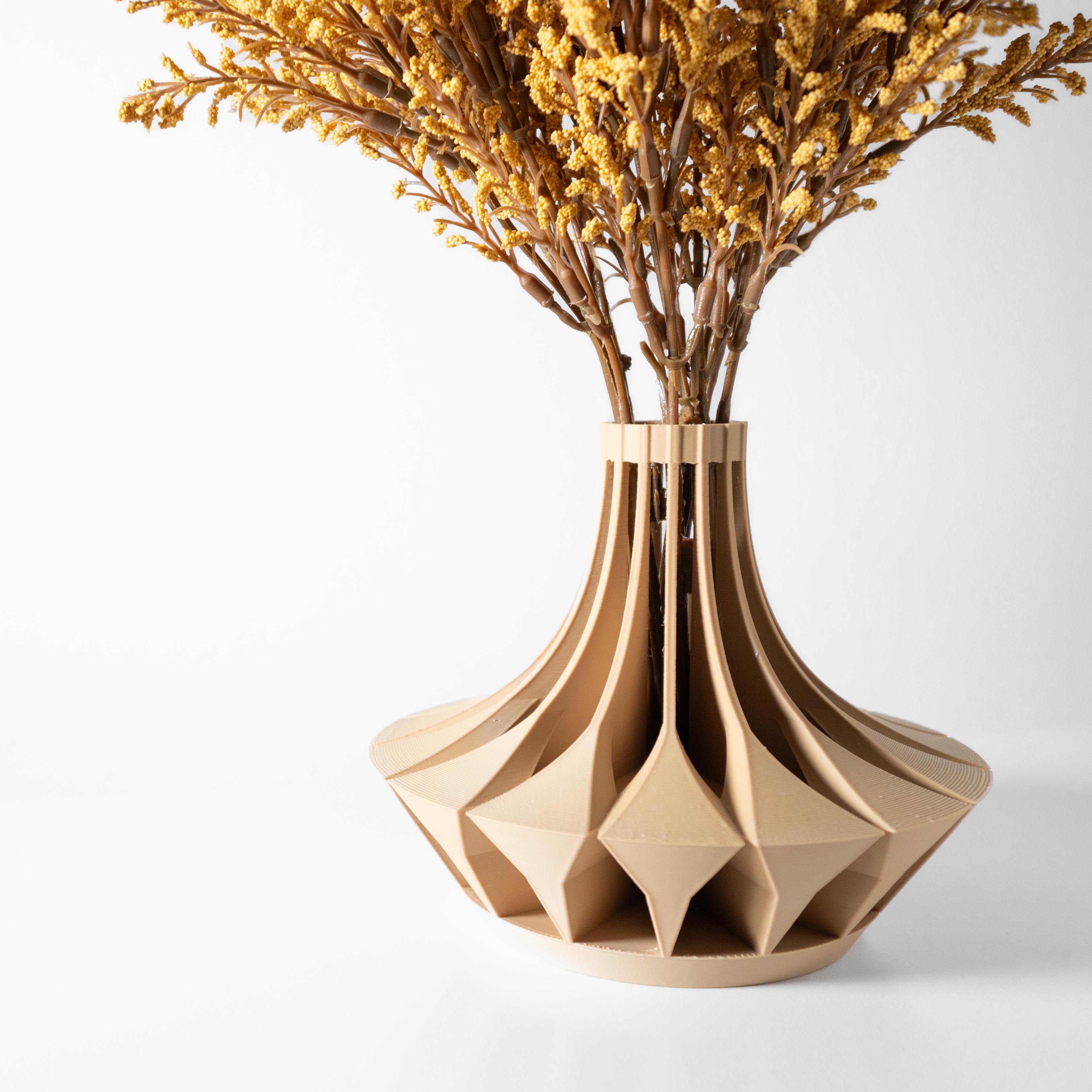 The Savi Short Vase, Modern and Unique Home Decor for Dried and Preserved Flower Arrangement 3d model