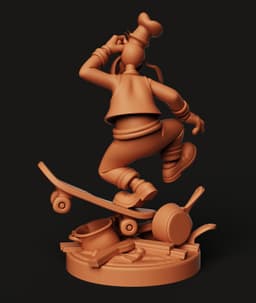 Goofy Skateboarder Figure | Disney Extreme Sports Statue | Skater Goofy 3D Print 3d model